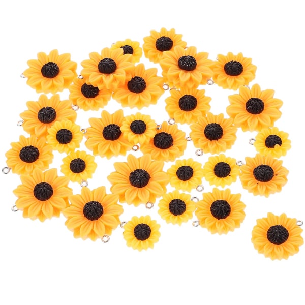 30 st Blomberlock Hartshängen Mini solrospärlor Solrosberlocker för smyckestillverkning