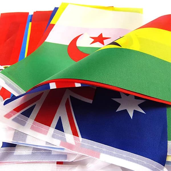 100 Land String Flagg Internasjonal Vimpel Vimpel Banner Dekorasjon