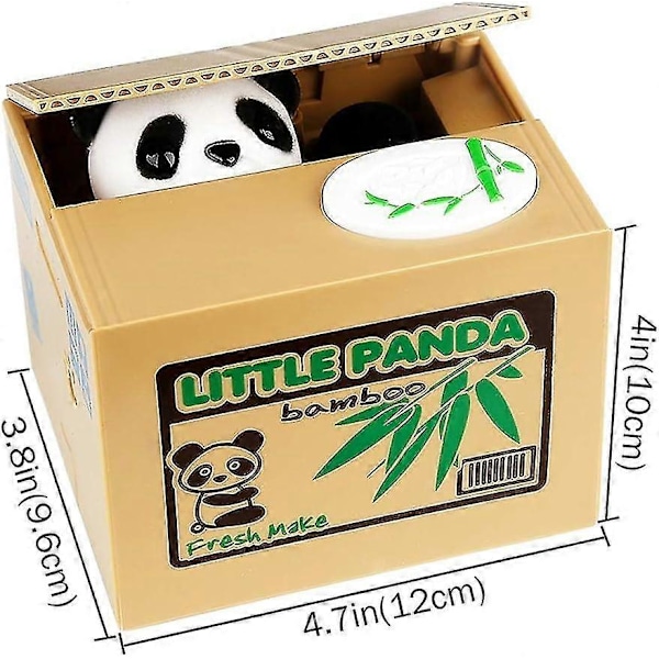 Panda som Stjäl Spargris, Spargris för Barn, Pengar Sparande Spargris, Stjäl Automatisk Pengar med Engelska, Kreativ Gåva