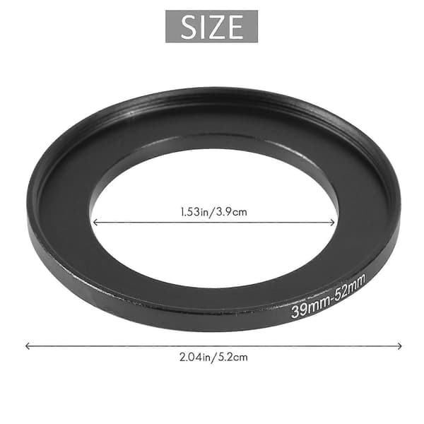 Kamera 39mm til 52mm Metall Step Up Ring Adapter