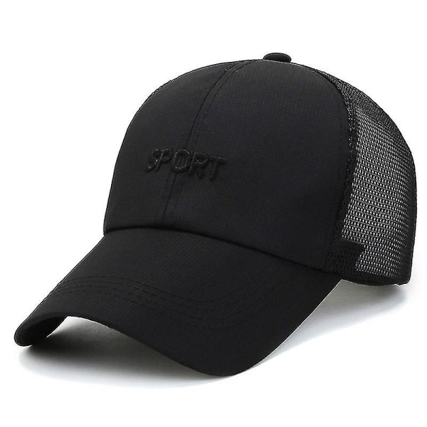 Mote Kvinner Menn Baseball Cap Sommer Mesh Pustende Tynn Utendørs Sport Fotturer Klatring Kjøring Fiske Truck Hat A273 Black