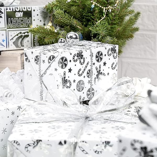 Julpappersrulle Rustik Julskogsscener Snöflinga