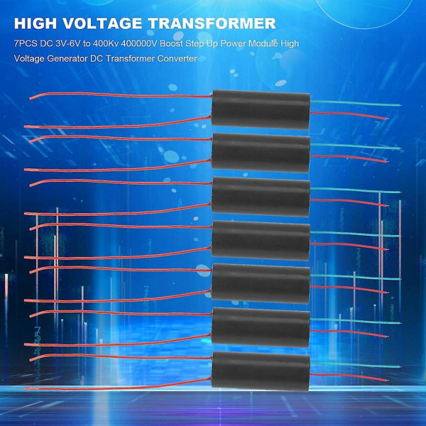 7 kpl Dc 3v-6v - 400kv 400000v Boost Step Up Module High Voltage Generator Tasavirtamuuntaja Muunnin