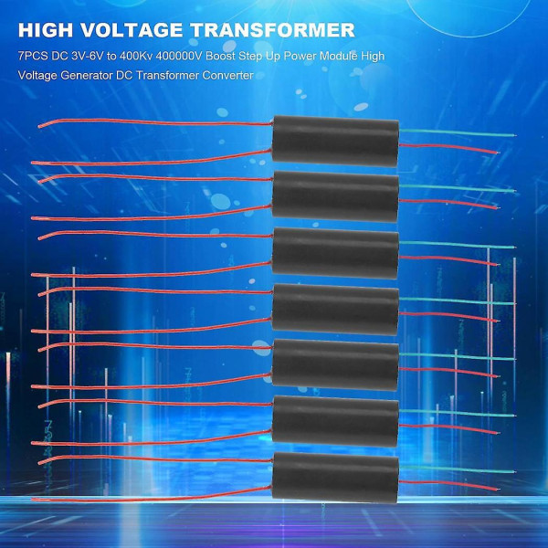 7 stk. Dc 3v-6v til 400kv 400000v Boost Step Up Modul Højspændingsgenerator Dc Transformatorkonverter