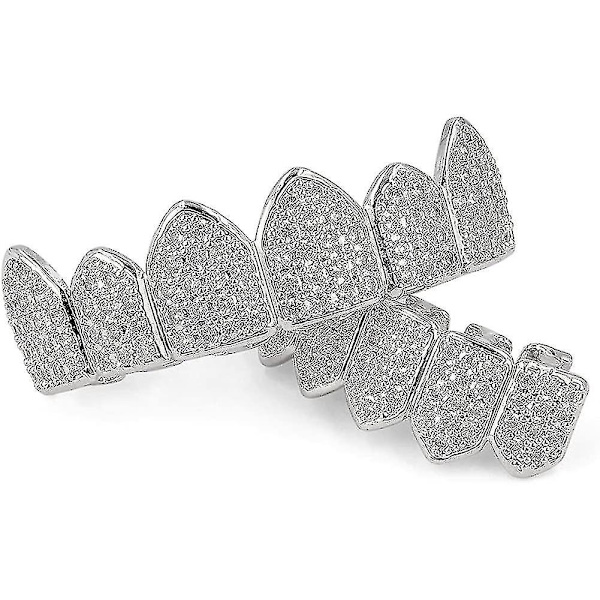 18k guldbelagte Macro Pave CZ Iced-out Grillz med ekstra støbeforme