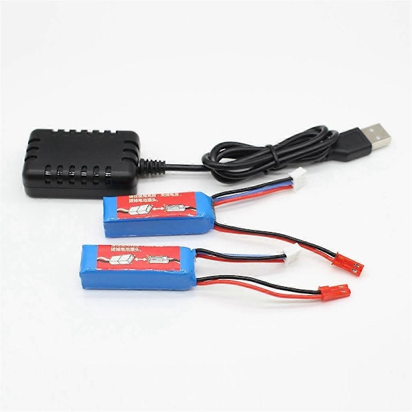 2kpl 7.4V 400mAh Akku USB-kaapelilla K969, K989, 284161, 284131, 284010 RC-auton päivitysosiin