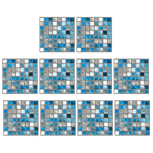 10 stk. Imitation Fliser Stickers Badeværelse Væg Stickers Hjem E