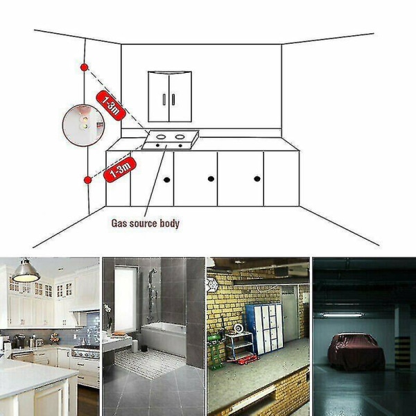 12v gassdetektor sensoralarm propan butan lpg naturgass bobil campingvogn