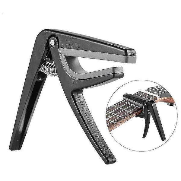 Gitarr Capo Silikonkudde Metall Capo Trigger Tuned Clip (svart)