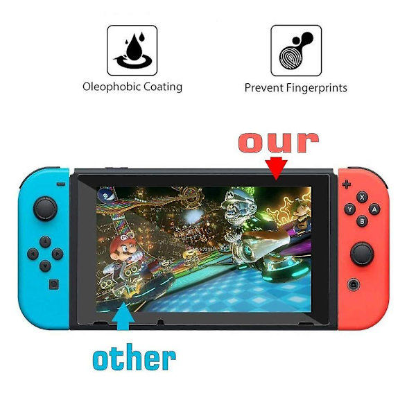 Härdat Glasskydd för Nintendo Switch 2-pack - Klar