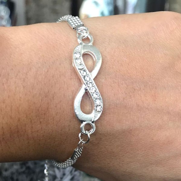 Rhinestone Infinity Armbånd Mænds Kvinders smykker 8 Antal Vedhæng Charm Blange Par Armbånd Til Lover Ven Kvinder Gaver
