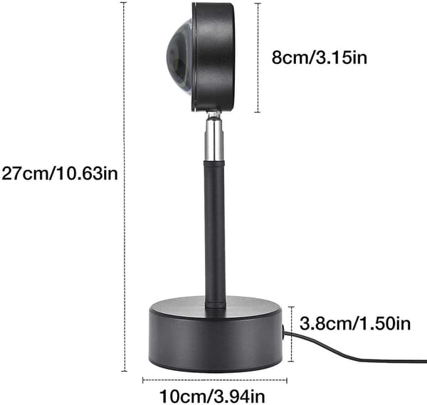 Solnedgangsprojektion LED-lys USB Romantisk visuel stemningsbelysning