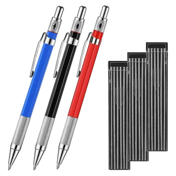 3 Silver Stripe Welder Pencils With 36 2.0mm Round Refills P