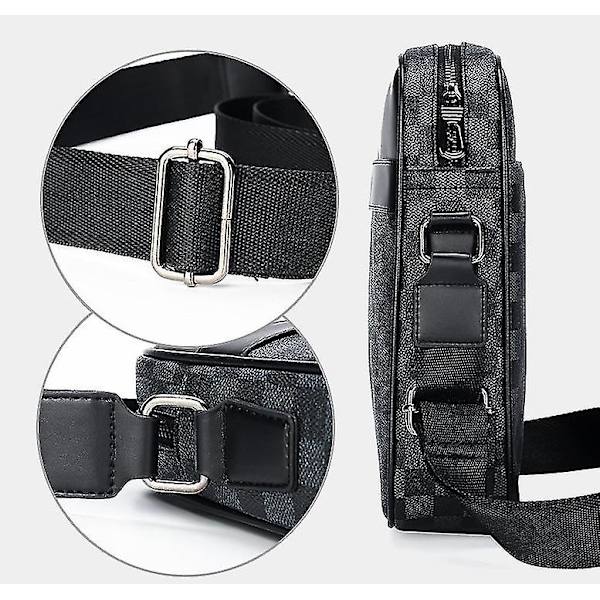 Herre Casual Plaid Skuldertaske, Læder Sports Messenger Taske