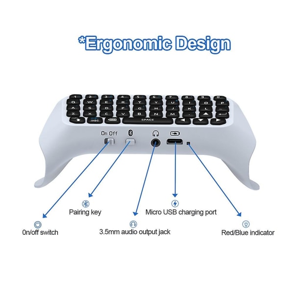 Trådlöst tangentbord 3.0 Controller Chat Pad för handkontroll Inbyggd högtalare Gamepad Tangentbord