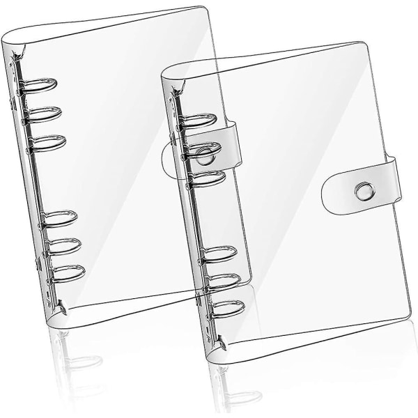 2 st A5 genomskinlig mjuk Pvc Notebook- cover, påfyllningsbart papper Pvc-pärm, lösblad
