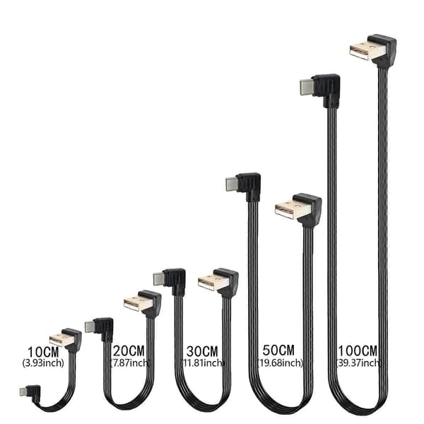 10-100cm Längd USB till Typ C Strömkabel 10W Snabbladdningssladd Stöder 480Mbps Dataöverföring för Telefoner och Surfplattor 0.5m AMDO CMUP