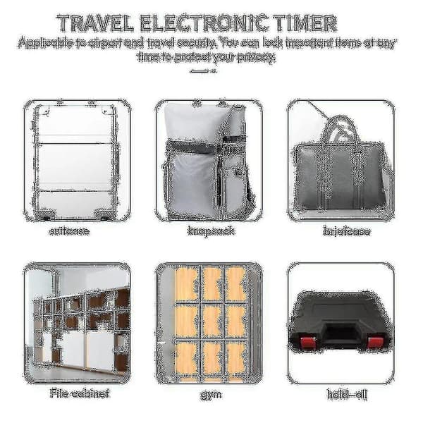 Smart Time Lock LCD-display Time Lock USB-laddningsbar tillfällig timerhänglås reseelektronisk Ti