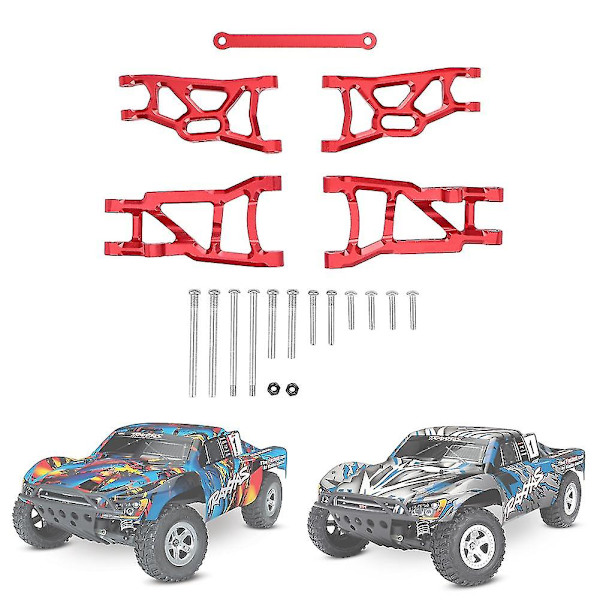 Metall Fram och Bakre Upphängningsarm för 1/10 Slash 2wd Vxl Nitro Slash Rc Bildelar, Röd
