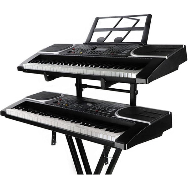 Universell dobbel keyboardstativ - Stativ for elektronisk orgel i andre etasje | Bærbart pianostativ, musikkinstrumentstativ med justerbar høyde