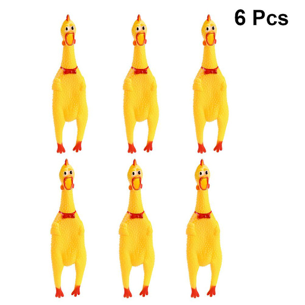 6 stk. Kylling Legetøj Pive Kylling Legetøj Skrigende Kylling Spøg Legetøj Gummi Kylling Legetøj Poppets Børn