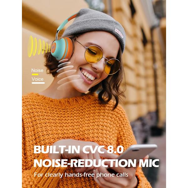 Bluetooth Active Noise Cancelling Hovedtelefoner, SuperEQ S2 Kablede og Trådløse On-E blue yellow