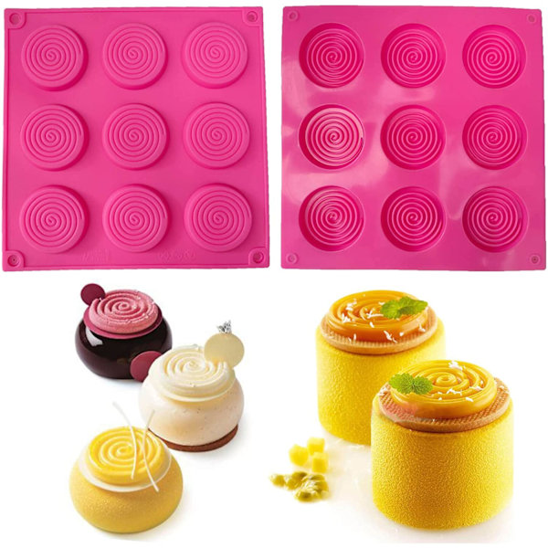 Spiralformet flad spiral kage bageform i silikone