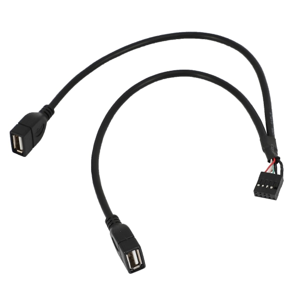 30cm 10-pin emolevy naar 2-poorts dubbele USB 2.0