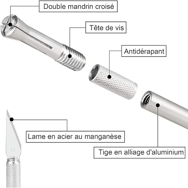Scalpel Dhrs Precision Work Cutter 2 Med 42 Blad För Skärning