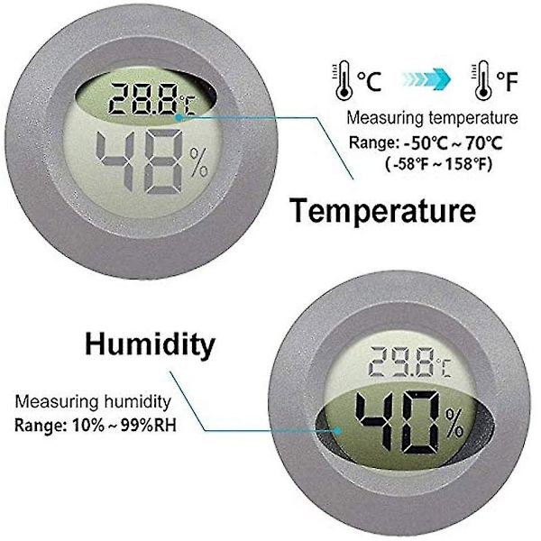 Digital Hygrometer Termometer LCD-skärm för Fuktighetsmätare i Källare