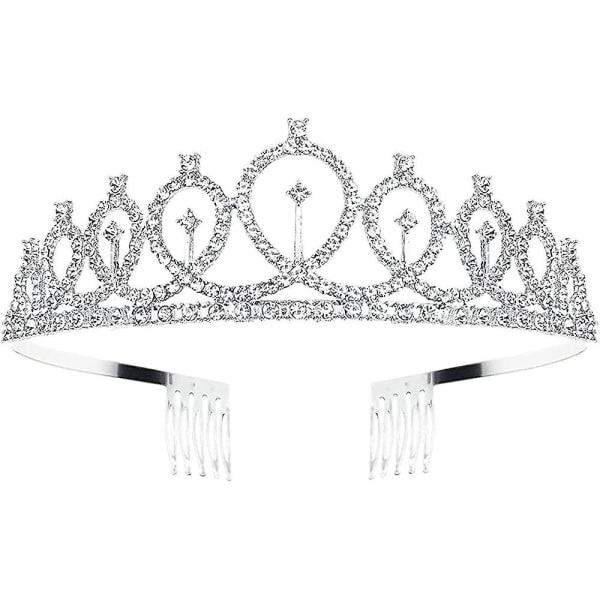 Bröllop Tiara Brudkrona Kristall Rhinestones Tiara Krona Med Kam För Brud