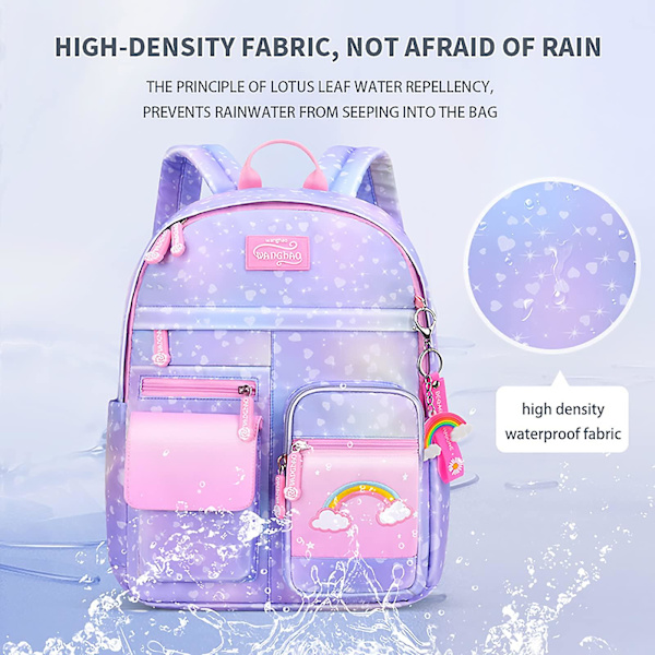 Enhörning Skolväska För Barn Stor Regnbåge Kapacitet Grundskolan Ryggsäck Väska För Flickor Barn Casual Daypack För Tonårsflicka