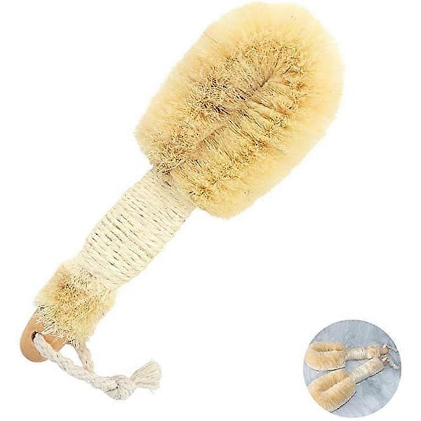 (1 stk) Sisal brusebadsbørste, vegetabilsk fiber brusebadsrengøringsbørste, skrubbende rengøringsbørste, brusebadsbørste