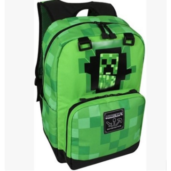 Minecraft Creeper Ryggsäck Skolväska Barn Pojkar Present E