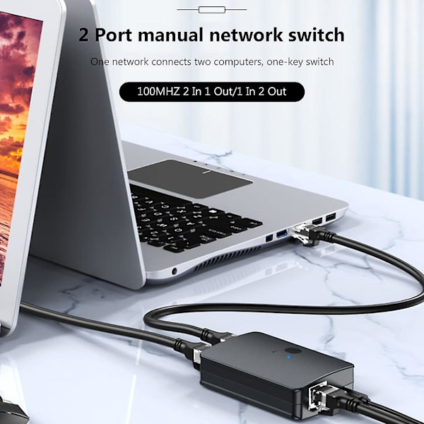 Mini 2-Port Desktop 1000 Mbps Netværks Switch Rj45 Lan Ethernet Switcher Med Usb-Kabel Til Desktop Pc 2-Vejs Delingsadapter Hub - Netværks Switches