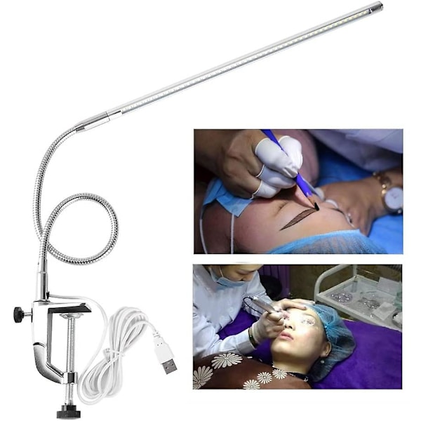 LED Skrivebordslampe, LED Klipslampe Neglebordlampe, Justerbar Manikyr Bordlampe LED Neglelampe