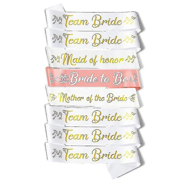 Ny design Brud Till Var och Team Brud Brudtärna Brudstam Sash Set Hönsnatt