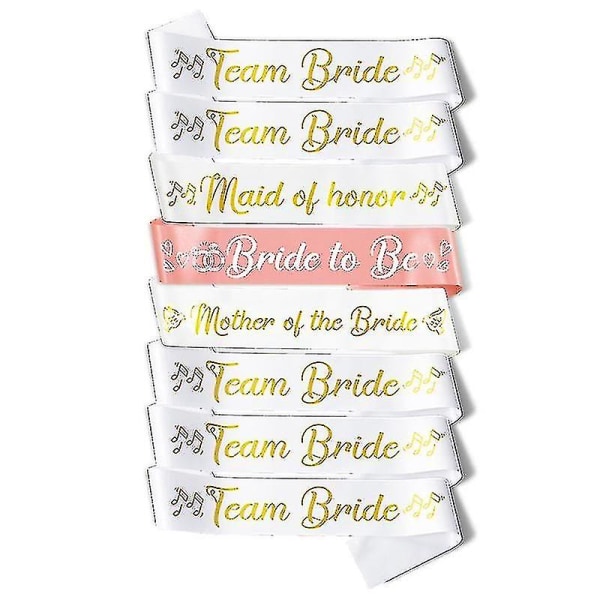 Nye Designbride To Be And Team Bride Brudepike Bride Tribe Sash Sett Hen Night