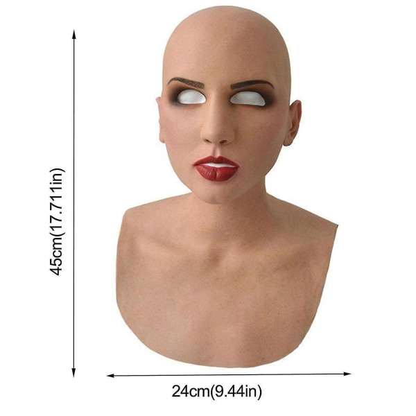 Dame Latex Maske Til Halloween Latex Maske Cosplay Fest Tilbehør Maske