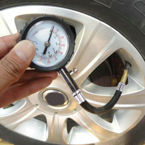 Noggrann Analog Lufttrycksmätare 0-100psi Däcktrycksmätare
