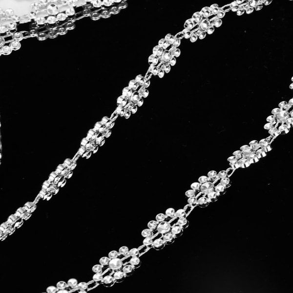 10 Yards Rhinestone Crystal Ribbon Chain Trim Bryllupssyning #1