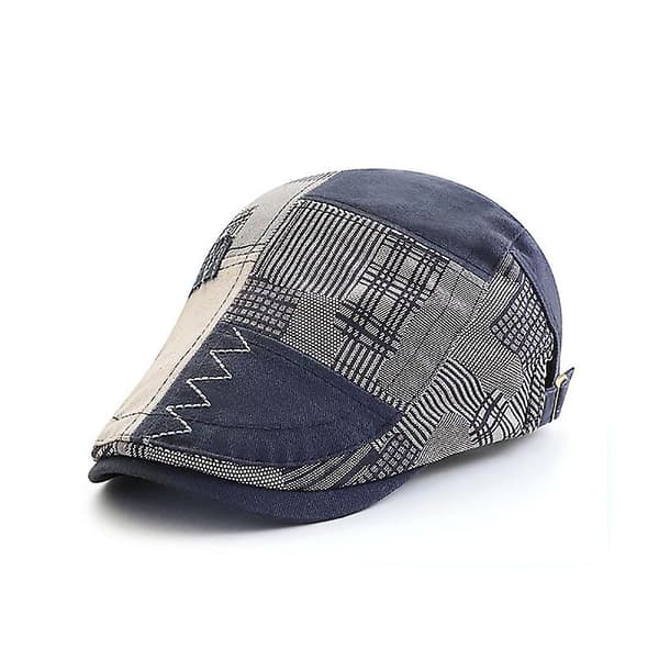 Hatt for menn, flat cap i bomull, beret, Gatsby, mørk blå