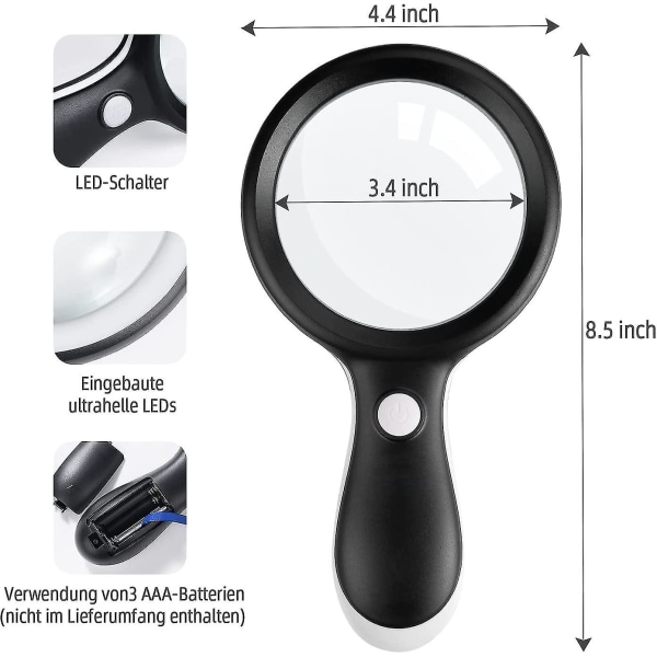 Lighted Reading Magnifier, 10x Lighted Reading Magnifier, Lighted Reading Magnifier