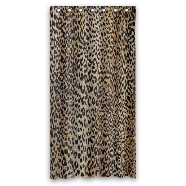 Leopard vedenpitävä polyesteri suihkuverho ja koukut 90x180 cm A--37248