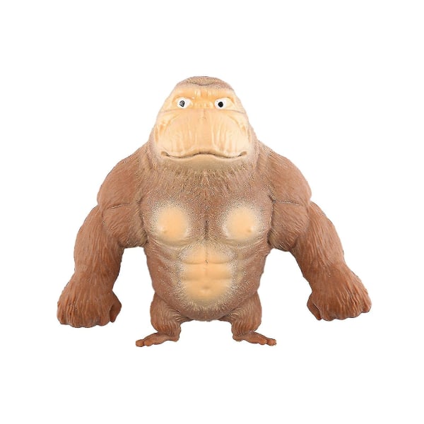 Gorilla figurlegetøj, super stort squishy gorilla elastisk gorilla abelegetøj, blød stretch gorilla figur latex gorilla fidget legetøj Brown 15*12