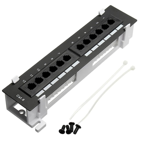 Netværksværktøjssæt 12 porte Cat6 patchpanel Rj45 netværksvægmontering rack med overfladevægmontering B