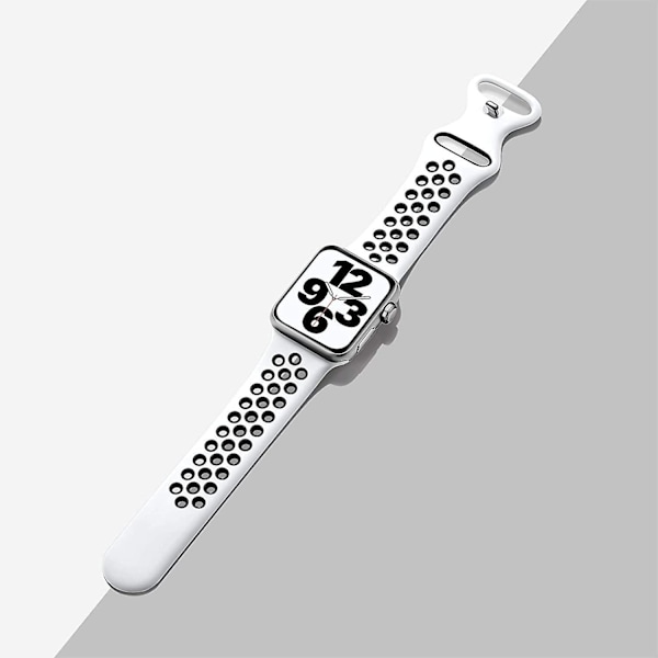 Sportsarmbånd Kompatibel Med Apple Watch Rem  Pusteevne Silikon Dobbelthulls Spennes Rem For Iwatch Series 7 Se