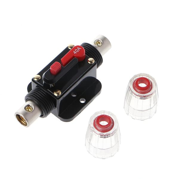 12V DC 20A-100A Bil Audio Solenergi Inline Kredsløbsafbryder Reset Sikringsholder