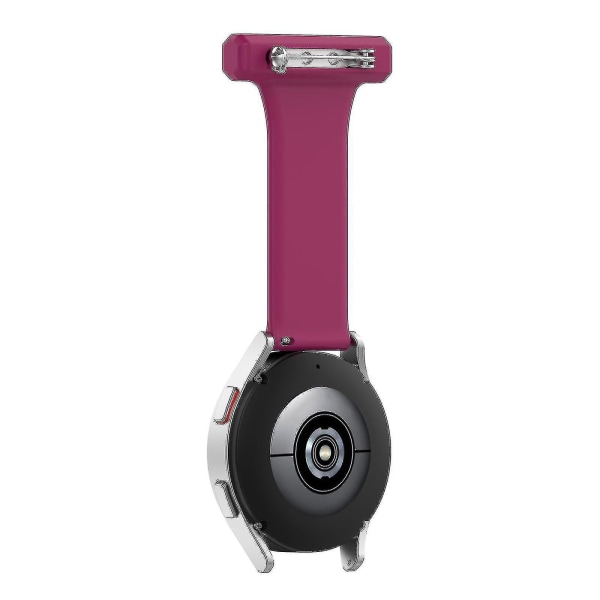 For Garmin Vivomove Style Silikon 20mm Sykepleierklokke Fob Med Pin-on Brosje Rem Wine red