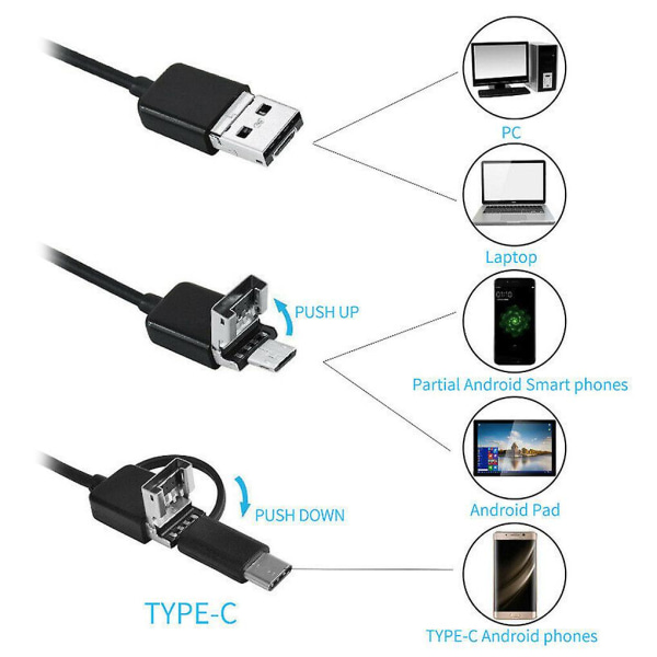 Kamerapuhelin USB tarkastus Kameratietokone Ip67 Vedenpitävä